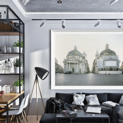 Two Churches, Plaza del Populo, Rome, Italy